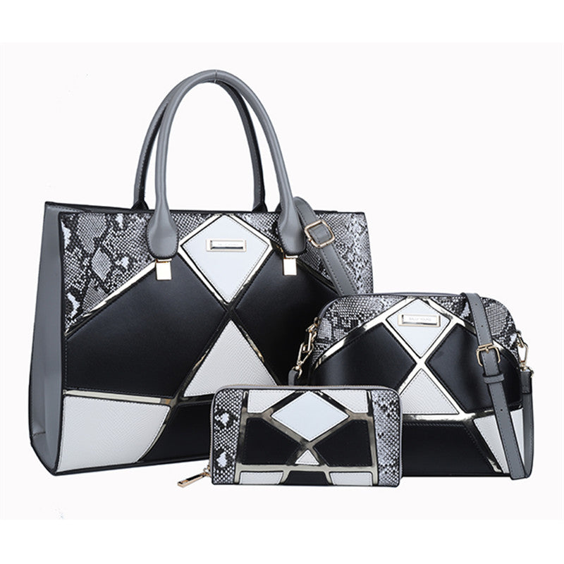 Wholesale PU Simple Three-piece Stitching One Shoulder Crossbody Bag